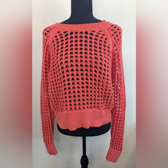 Rebecca Taylor Open Knit Coastal Cowgirl Boho Preppy Sweater MD NWOT - Picture 1 of 9